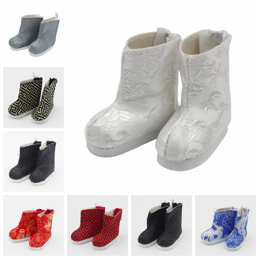 

14.5inch Girls Dolls Antique Boots Shoes for 1/6 1/4 BJD EXO Doll Winter Chirstmas 4.8*2.3cm Dolls Shoes Accessories