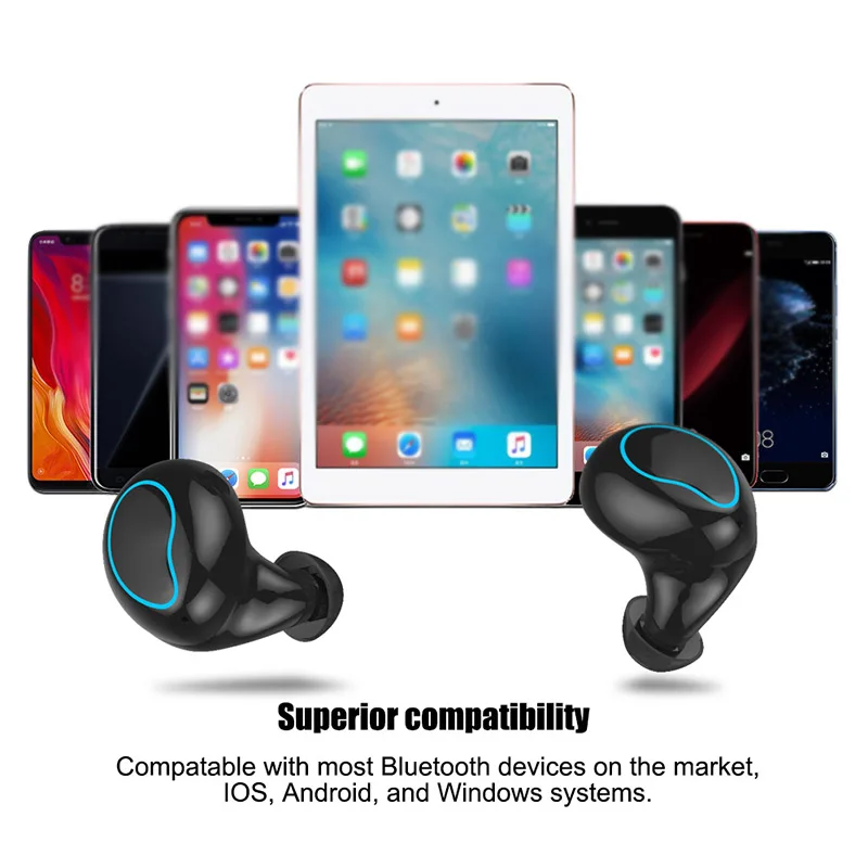 Bluetooth 5,0 беспроводные наушники HD Аудио гарнитура 5,0 в ухо стерео HD звук громкой связи вызов IPX5 400 мАч батарея коробка зарядка