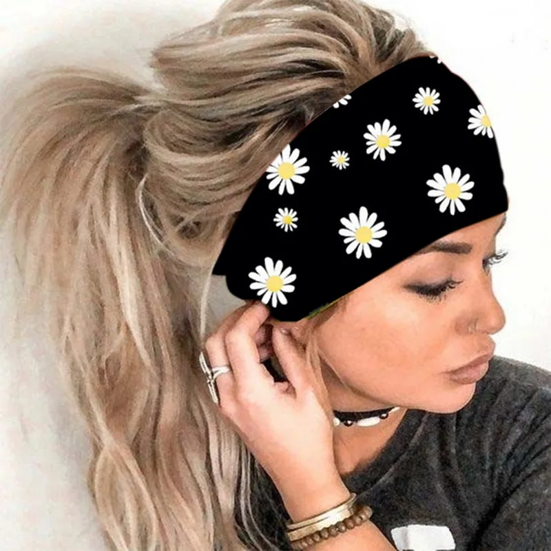 silver hair clips Women Headpiece Stretch 2020 Turban Hair Accessories Headwear Run Bandage Print Bands Gym Headbands Running Wide Headwrap bride headband