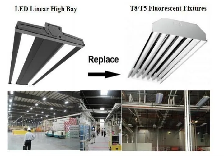 led high bay light 2x4 LED Troffer 347V 100-400W led linear highbay emergency highbay  DLC ETL 200W Module LED Linear Highbay