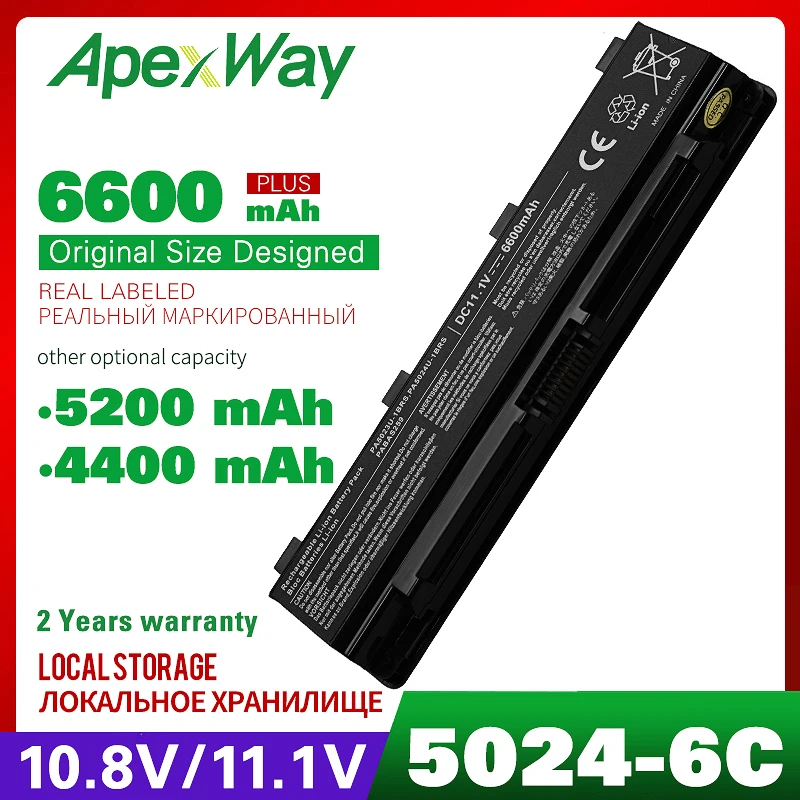 ApexWay 11 1 V Аккумулятор для ноутбука Toshiba PA5024U 1BRS pa5024 s875 s875d S850 S850D S855 S855D S845 S845D S870
