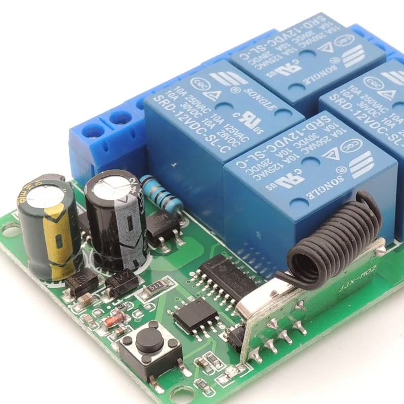 AC 85V~ 220V 10 ампер 2200W 4CH 433MHz rf пульт дистанционного управления, беспроводной релейный приемник, контроллер для гаража \ двери \ светодиодный \ лампочка