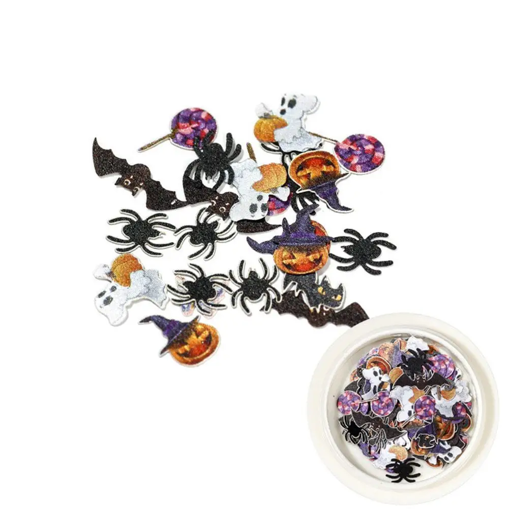 

Three-dimensional Mini Pumpkin Nail Art Sequins Decals Color Halloween Handmade 12 Nail Wood Patch Thin Metallic Art Pulp S F6R6