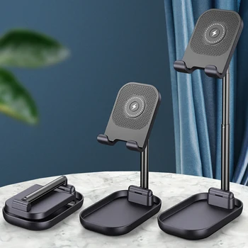 

Universial 10W Wireless Charger Desktop Stand for Moile Phone Fast ChargeHolder Desk Tablet Mount Flexible For Samsung A51 A71