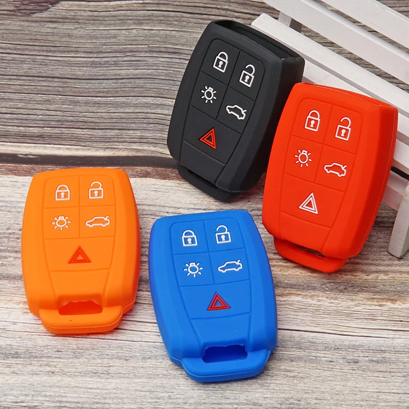 Protectora de silicona carcasa para mando a distancia tapa protectora piel set para VOLVO C30 C70 S40 V40 V50 2008, 2009, 2010, 2011 control remoto 5 botones sin llave