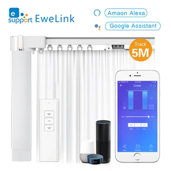 

Wifi Smart Automatic Curtain Motor Track System Motorized ewelink APP Remote Control Works with Amazon Alexa Echo Google Home
