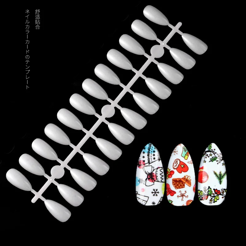 5sheets/set nail art fake tips water drop shape natural transparent color Japanese style Sample plate deck of color cards MZ182