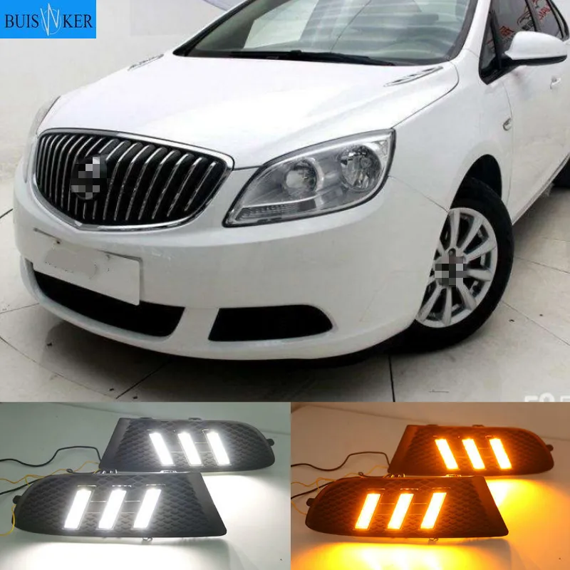 

2 шт. для Buick Excelle GT 2010-2013 белый/желтый/синий/передняя противотуманная фара Дневной светильник светодиодный DRL Противотуманные Фары Светильник