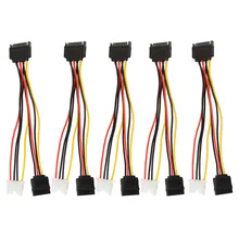 

5pcs Power Cable Splitter 15Pin Male To 15Pin SATA Female And 4Pin IDE Molex Female Y Hard Drive Cable For Bitcoin Miner Mining