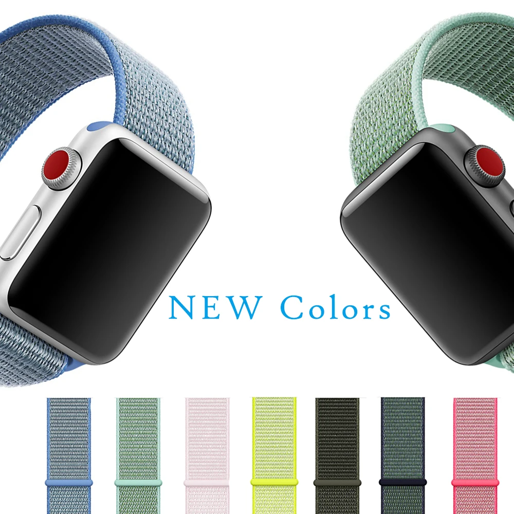 Цвета нейлоновый спортивный бесшовный репликация Band для Apple Watch серии 1/2/3 Легкий