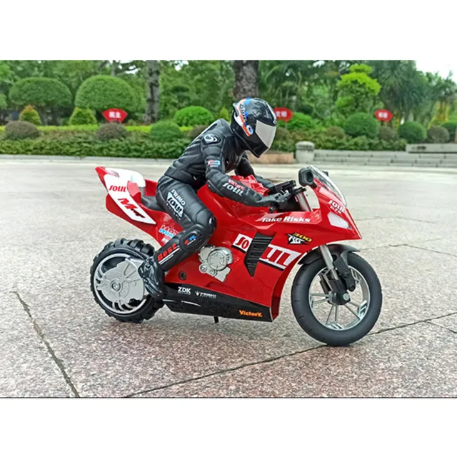 High Simulation RC Motorcycle 2.4G RC Stunt Motorbike Drift Car With Flash Led Light 360Degree Rotation Shockproof Car Boy  Toys 5
