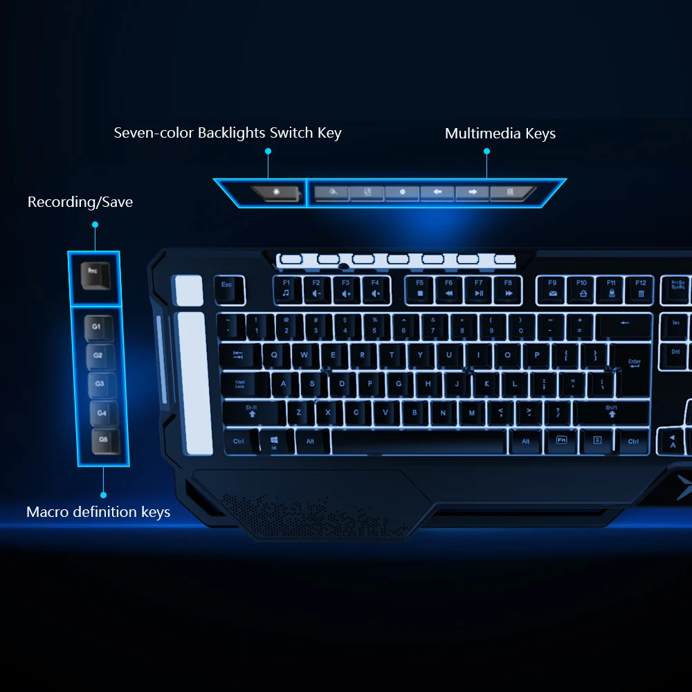 Игровая клавиатура Delux K9600 RGB с подсветкой 104 + 13 Keycaps русская/Enlgish раскладка