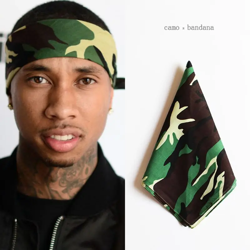 

Coslony Military Tactical Camouflage Print Unisex Cotton Pocket Square Scarf Cycling Headband Bandana Hip-Hop Wristband Neck Tie