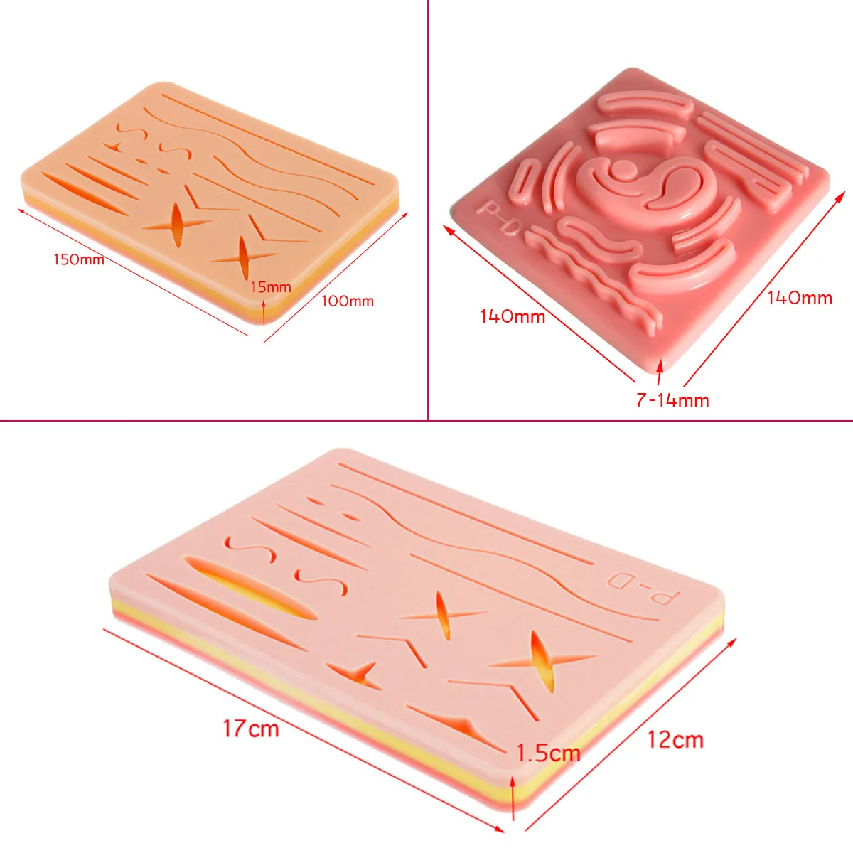  Medical Suture Training Kit Human Traumatic Skin Model Suturing Practice Training Pad Set Doctor Nu - 33044590830