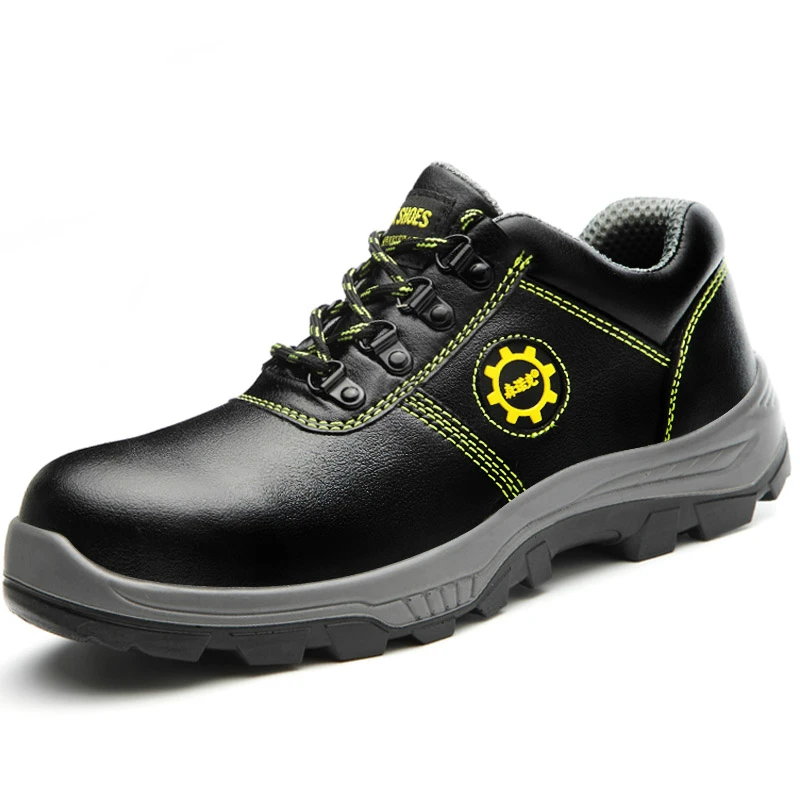 

mens casual large size breathable steel toe caps working safety shoes construction site worker shoe cow leather security boots