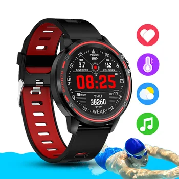 

New L8 Smart Watch Men Fitness Tracker Heart Rate Blood Pressure Monitoring Smart Bracelet Ip68 Waterproof Sports Smartwatch