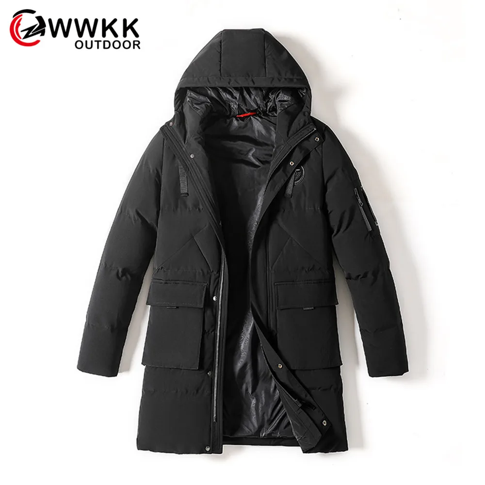 Мужская утолщенная куртка WWKK зимняя для горного/кемпинга верхняя одежда с