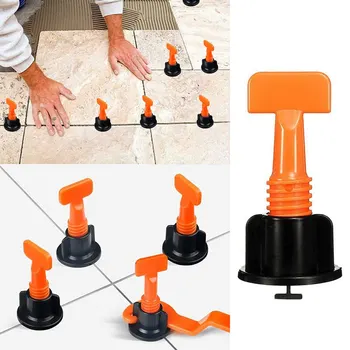 

Premium Tile Leveling System Kit With 50Pcs Tile Leveler Spacers, 2X Special Wrenches, Reusable Tile Installation Tool Kit
