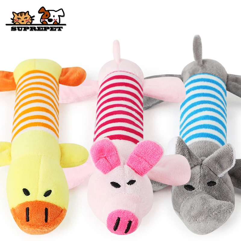 

SUPREPET 1Pc Pet Dog Cat Squeak Toy Fleece Funny Cute Duck Elephant Pig Chew Toy Puppy Small Dog Chew Toy Pet Dog Accessories