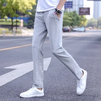 

Cotton Pants Men's Summer Thin Youth Junior High School Students Sports Pants Spring Autumn Models Big Boy Casual Trousers