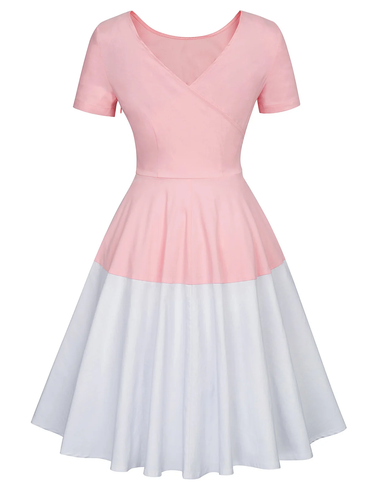 Pink White Belle Poque, женское платье без рукавов, новое летнее платье, лоскутные платья, v-образный вырез, винтажное платье, пляжные платья для - Цвет: Pink White