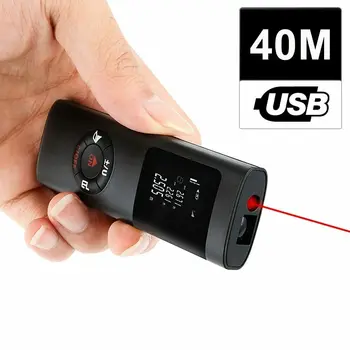 

Mini Handheld 40M Smart Digital Laser Distance Meter Range Rangefinder Portable USB Charging Distance Measuring Meter