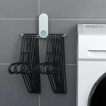 

Rack storage rack balcony hangers do not need to punch the wall hang multi-functional shelf Green Folding Clothes Hanger