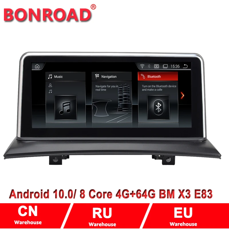 Bonroad 10 25 &quotAndroid 0 PX6 6Core 4G + 64G Автомобильный мультимедийный видеоплеер для X3 E83 2004 2009 GPS навигация авто