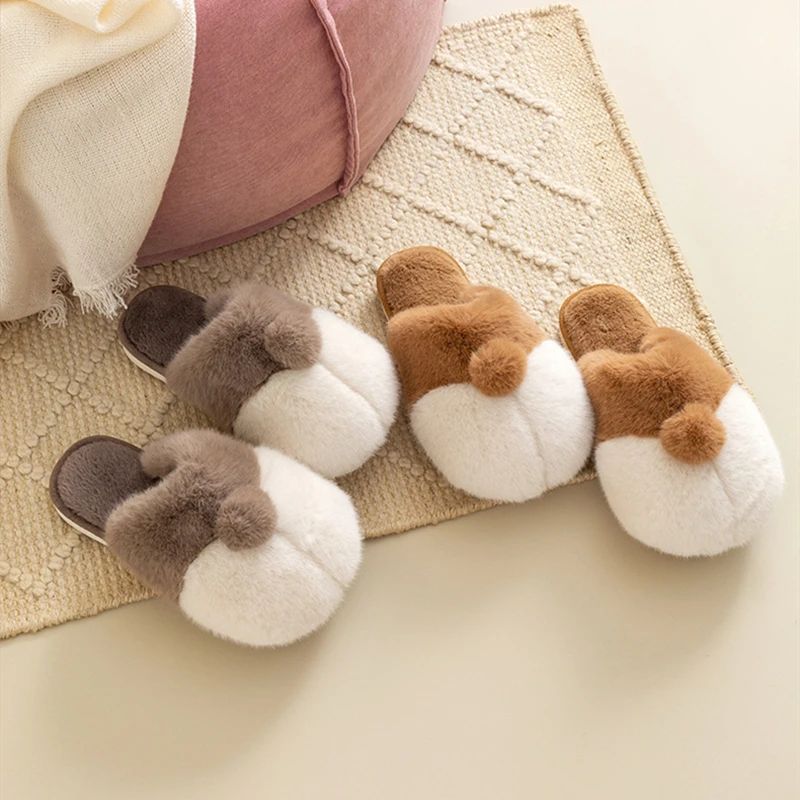 Women's Cozy Fuzzy Home Slippers Memory Foam House Outdoor Indoor Grid Winter Warm Hot Sale Comfort High Quality Lovely Cat | Обувь