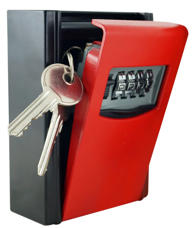 

[Decoration] Red Cat's Eye Keys' Box Europe Wall Hanging Password Key Box with Numbers Password Lock Storage Box