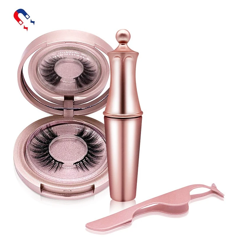 New Magnetic Liquid Eyeliner& Magnetic False Eyelashes& Tweezer Set Waterproof Long Lasting Eyeliner False Eyelashes Drop Ship