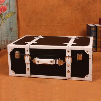 

Retro Wooden Suit Box Clothes Storage Box Luggage Case Furnishings Decorations Vintage Bar Photography Props Window Display