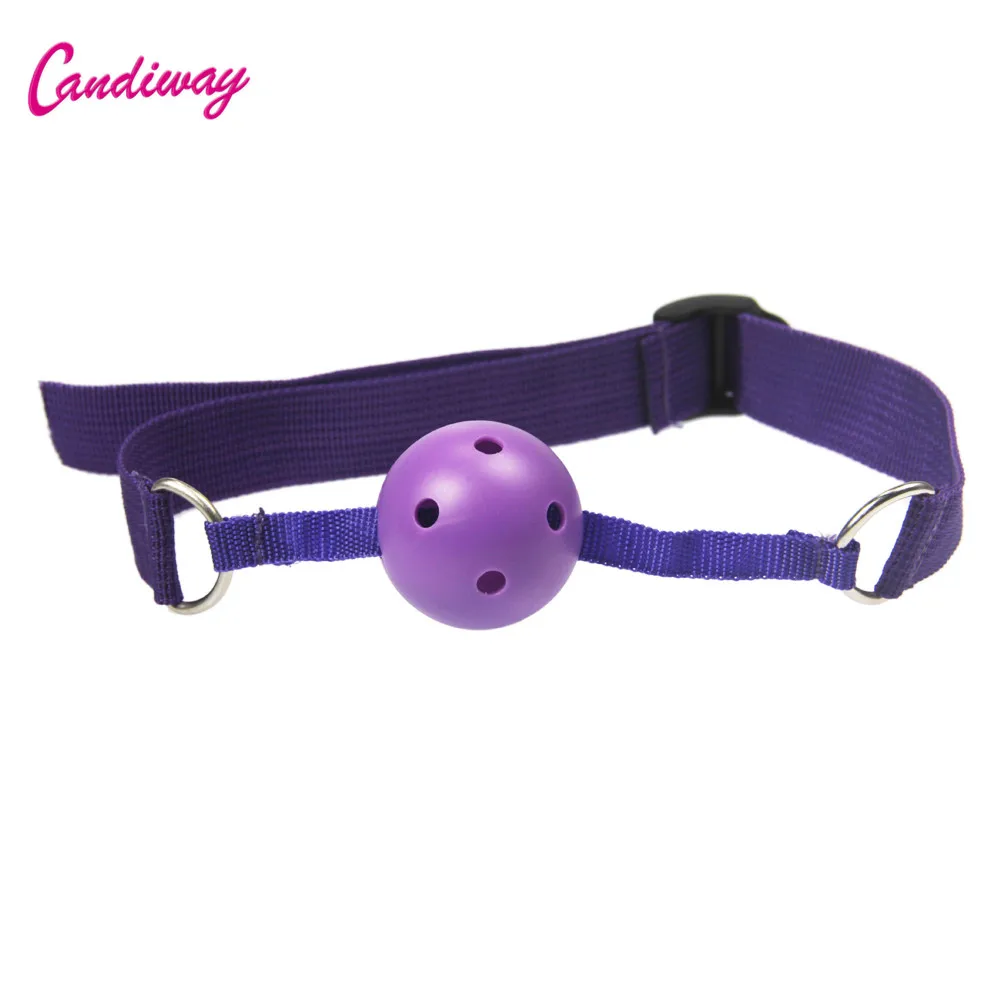 Candiway Adjustable Fetish Nylon Strap Hollow Mouth Ball Oral Gag BDSM Bondage Restraint Adult Sex Toys For Couple Sex Shop