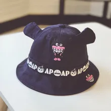 Летние Anpanman ведро Шапки, флисовая верхняя одежда для детей, шапка с вышивкой путешествия солнцезащитная шляпа для детей