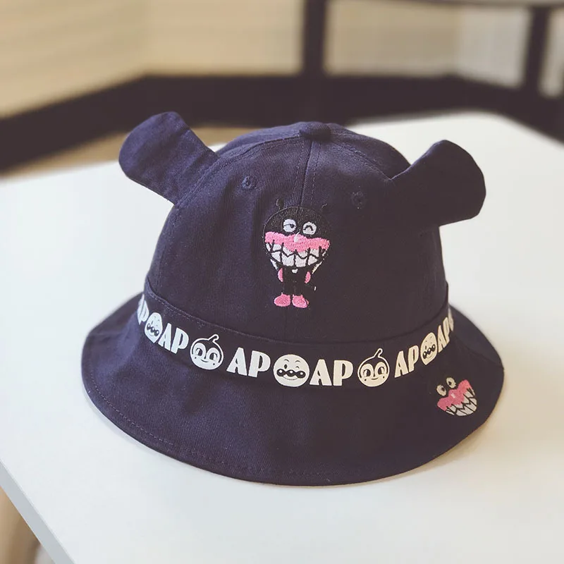 

Summer Anpanman Bucket Hats Kids Outdoor Embroidery Cap Travel Sunscreen Hat for Children
