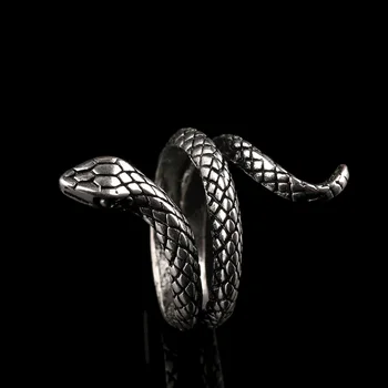 

Gothi Black Punk Animal Snake Open Ring Metal finger Rings Men rings for women Gift 7/8/9/10