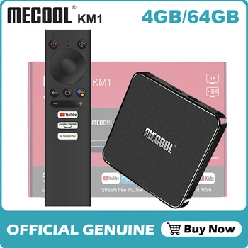 

Mecool KM1 Amlogic S905X3 Android TV Box Prime Video 4K 4GB 64GB Android 10.0 Prefix Wifi Widevine L1 Google Play Voice Console