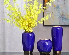 

CLASSIC ARC CERAMICS VASES FLOWER INSERT BLUE GLAZE PORCELAIN VASE DESK DECORATION ORNAMENTS NORDIC FLORAL MODERN HOME DECOR