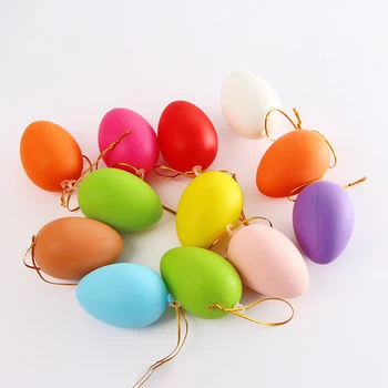 

12pcs Kids Children Diy Painting Egg Toy With Rope Gifts Plastic Hanging Easter Decoration Handmade Birthday Gifts Kid Egg Toys~