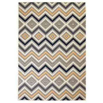 

Vidaxl teppich modern zickzack-design 160x230 cm Braun/Schwarz/Blau