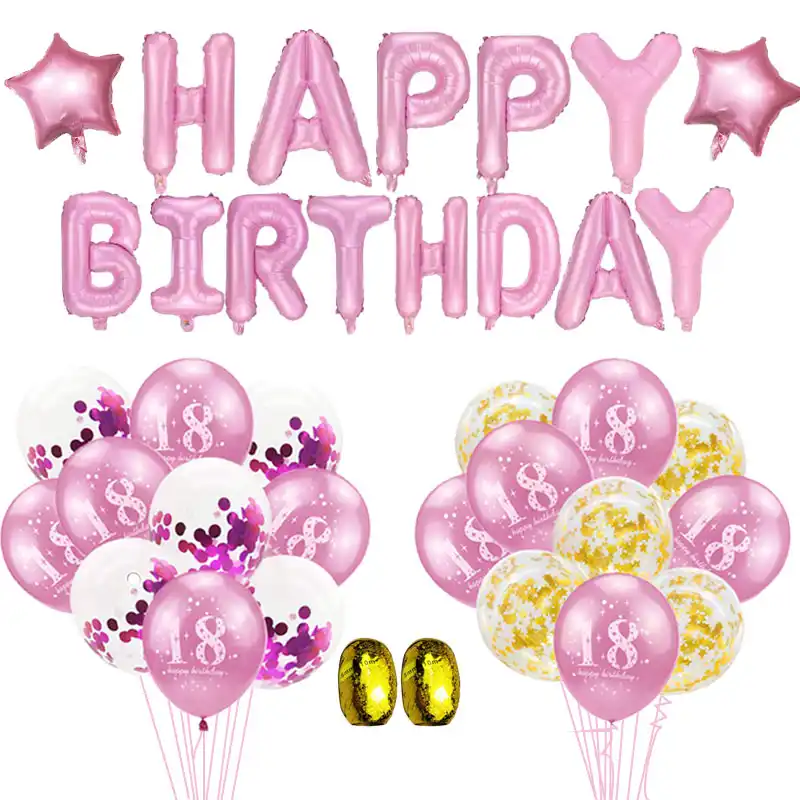 10 шт. латексные воздушные шары на день рождения 18 лет розовый золотистый воздушный шар для украшения дня рождения аксессуары для взрослых ...
