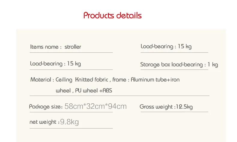 Pouch folding baby carriage Super light baby stroller easy to Carry and Folding Portable Baby pram