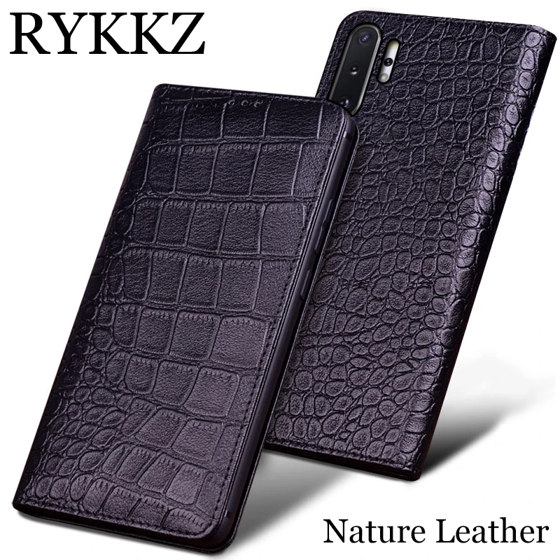 

RYKKZ Genuine Leather Case For Samsung Galaxy Note 10 10+ Plus Pro Ultra Thin Flip Cover Handmake Leather Cases For Galaxy 5G