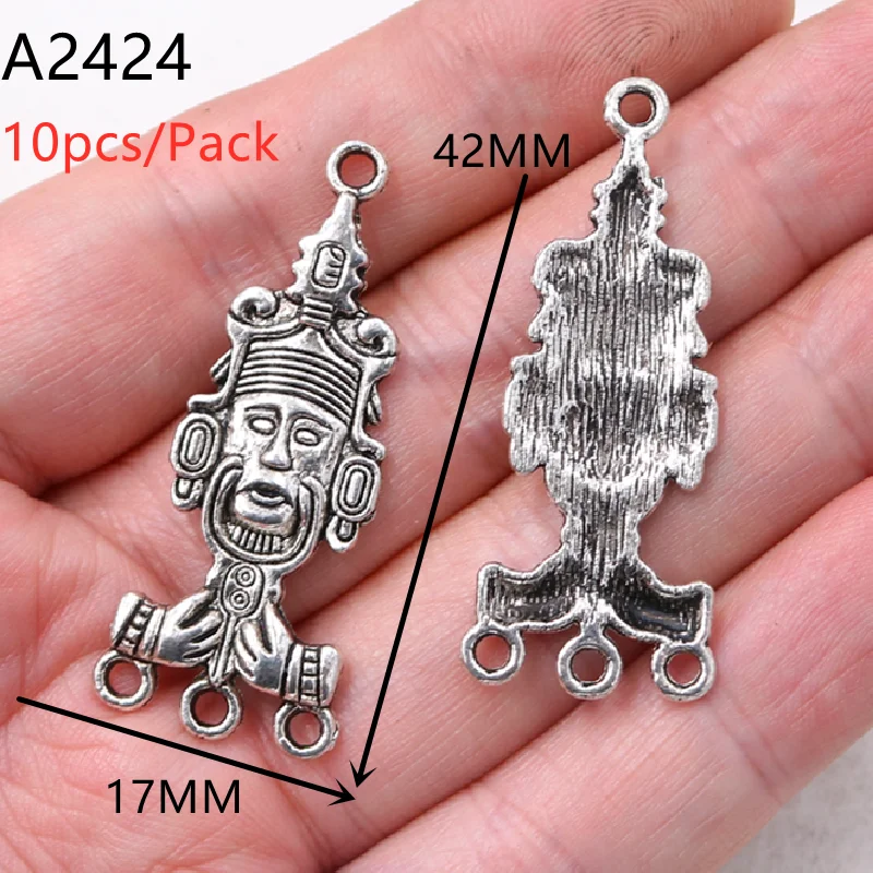 Clearance Maya Totem Connector Charm | Mayan Glyph Pendant | Tailsman Jewelry | Inca Aztec Charm Link Bracelet DIY | Mystical Ancient God Jewellery