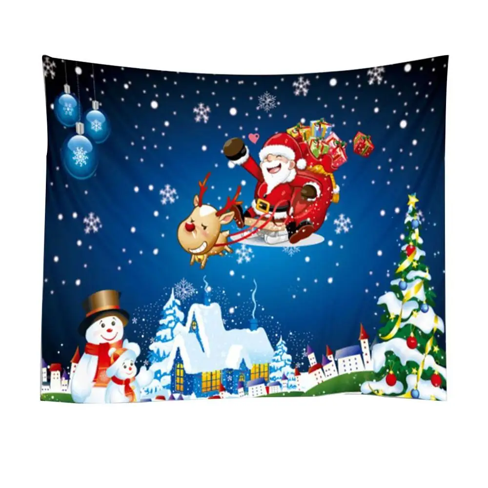Christmas Tapestry Wall Background Cloth Christmas Santa Claus Home Hanging Cloth Bedroom Living Room Decorative Cloth - Цвет: Цвет