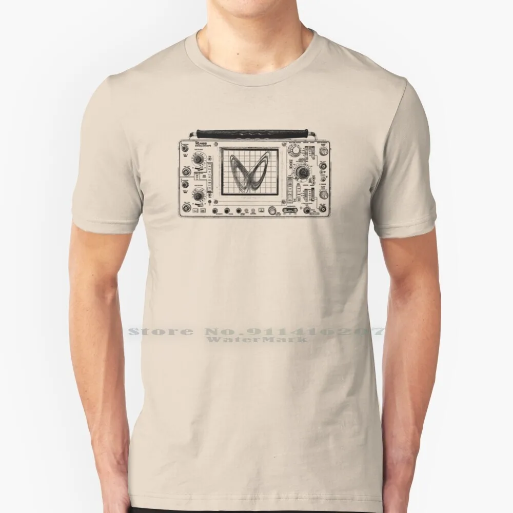 Oscilloscopio Vintage Lorenz Attrattore T Shirt 100% Puro Cotone Chaos Chaos Teoria Lorenz Attrattore Effetto Oscilloscopio