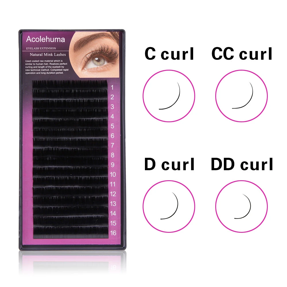 16 Mink Individual Eyelashes Extension C Curl Natural Fake Aliexpress