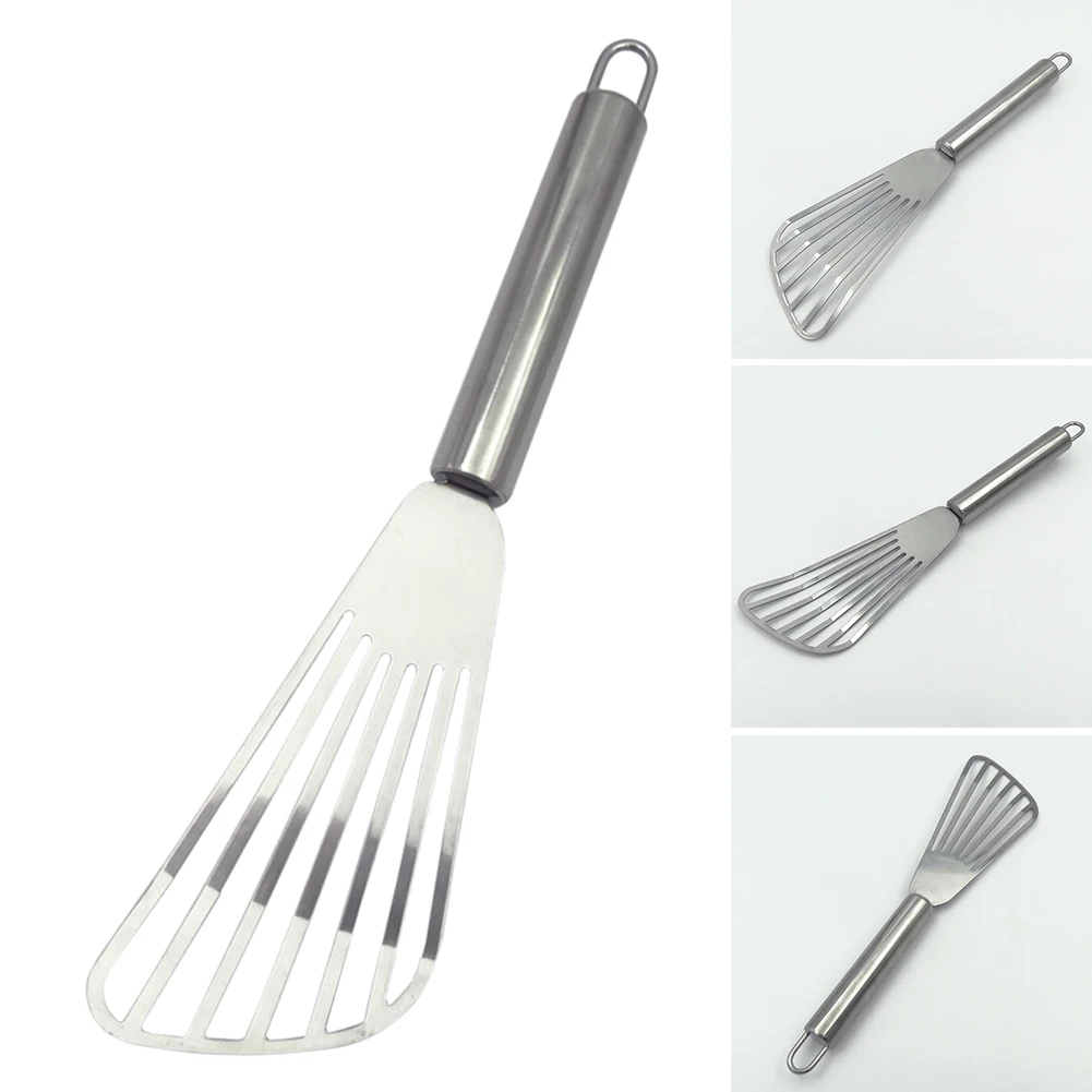 

Multi-Purpose Cooking Utensil Thin Heat Resistant Slotted Frying Spatula Fish Non-stick Handhold Grilling Stainless Steel