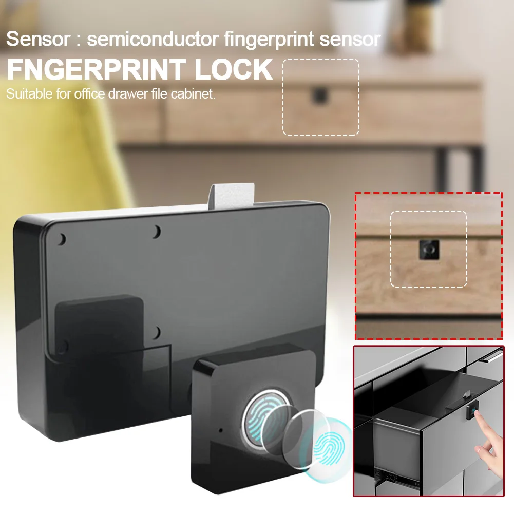 

Bedroom Fingerprint Lock USB Charging File Cabinet Storage Drawers LED Indicator Intelligent Wardrobe Anti Theft Semiconductor