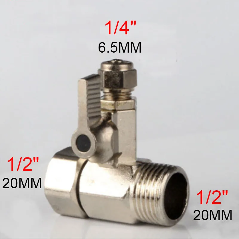 1/2'' To 1/4'' Zinc Alloy Water Tap Ro Feed Ball Valve Faucet Water